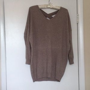 WOVEN HEART Ecru Beige Knit Tunic Sweater Dress